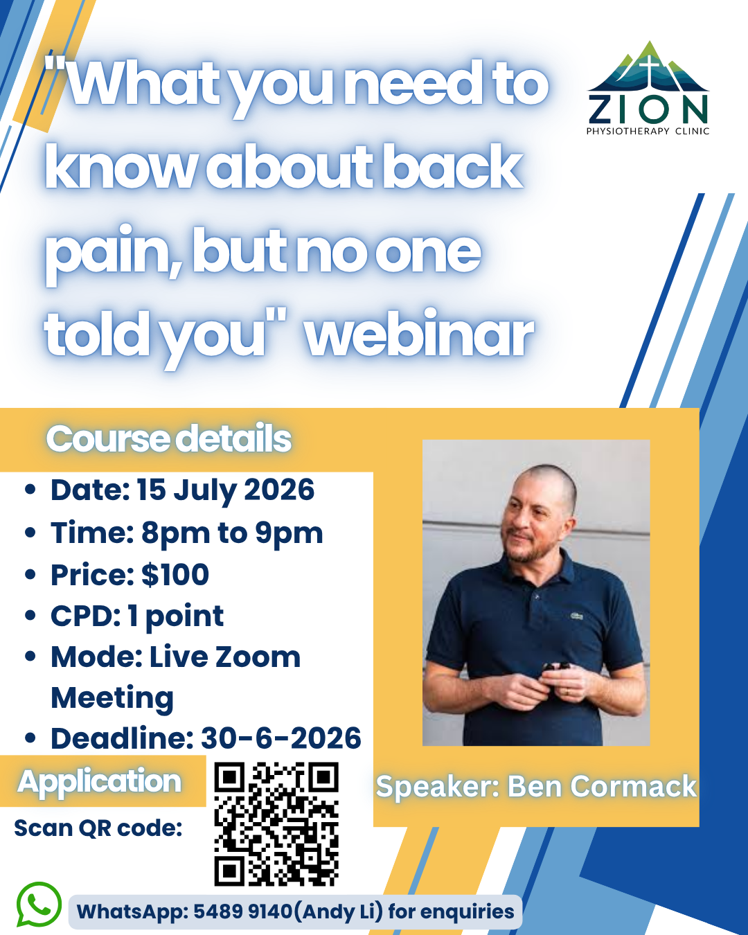 "What you need to know about back pain, but no one told you" webinar