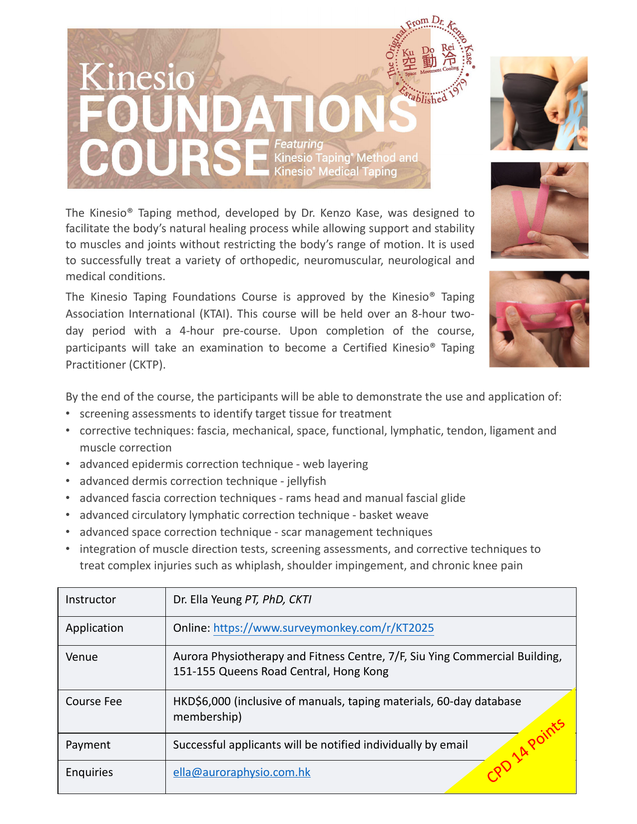 Kinesio Taping Foundations Course 2026